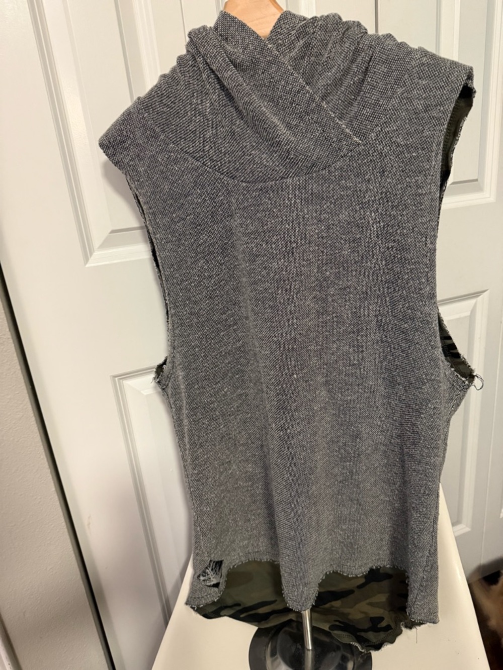 The Squad Sleeveless Hooded Knit Top in Charcoal